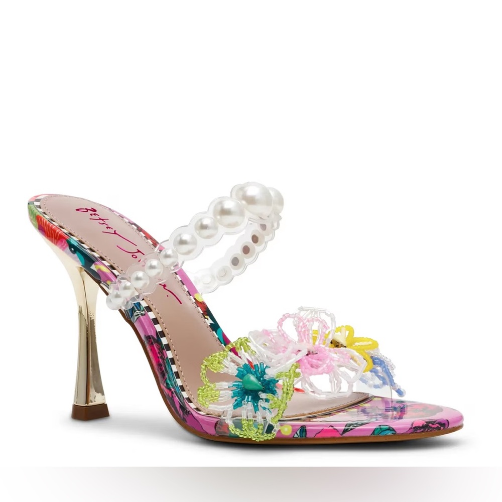 NWT BETSEY JOHNSON Goldiee Embellished Heeled Sandals Sz 11 (no original box) - Picture 6 of 14